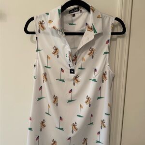 Bad Birdie White Golf Print Polo